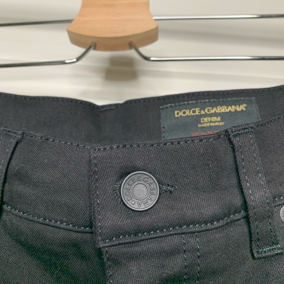 Dolce&Gabbana Runway Logo-Plaque Black Denim Pants - Picture 6 of 9